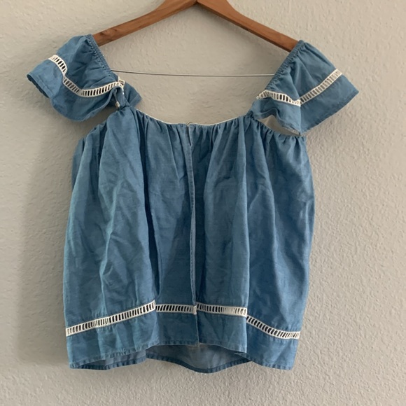 Lover + Friends Life’s a Beach Off Shoulder Peasant Top Open Back size Small - Picture 7 of 12